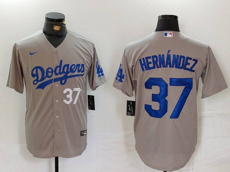Men Los Angeles Dodgers #37 Hernandez Grey Nike Game 2024 MLB Jersey style 7242->los angeles dodgers->MLB Jersey